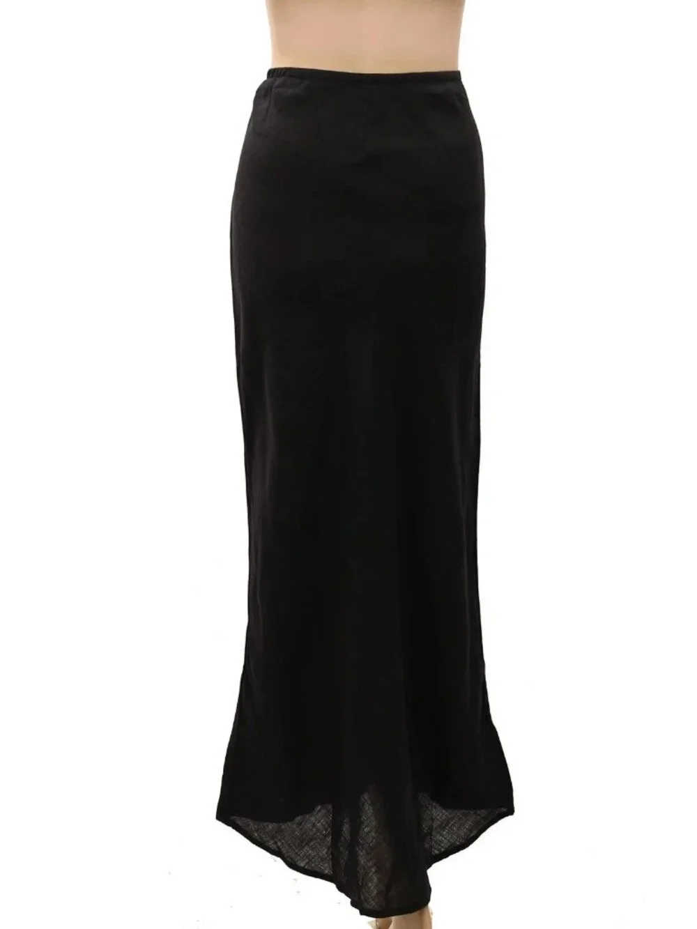 James Perse Los Angeles Linen Canvas Midi Skirt Pull-on Asymmetrical M-3 290349